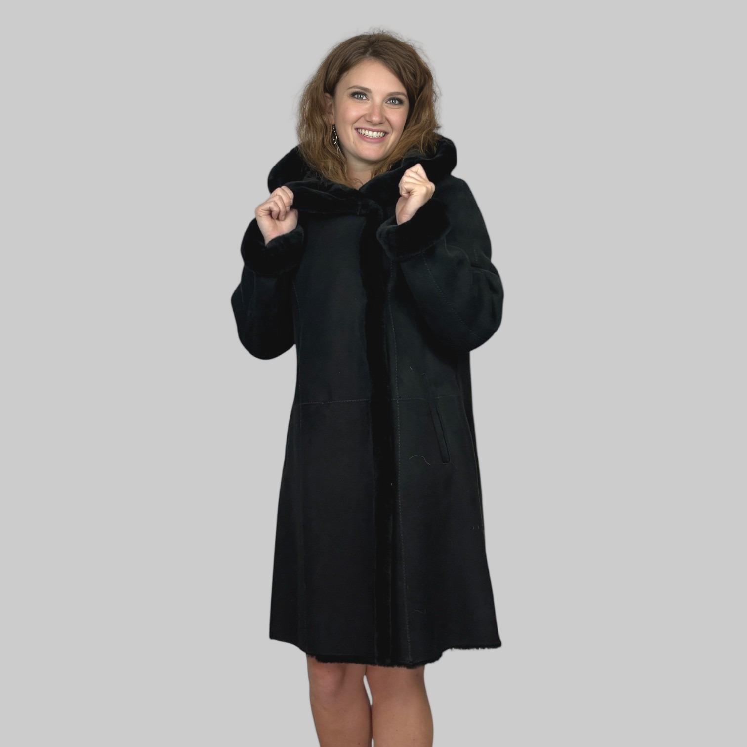 Black Jet Suede Shearling Jacket