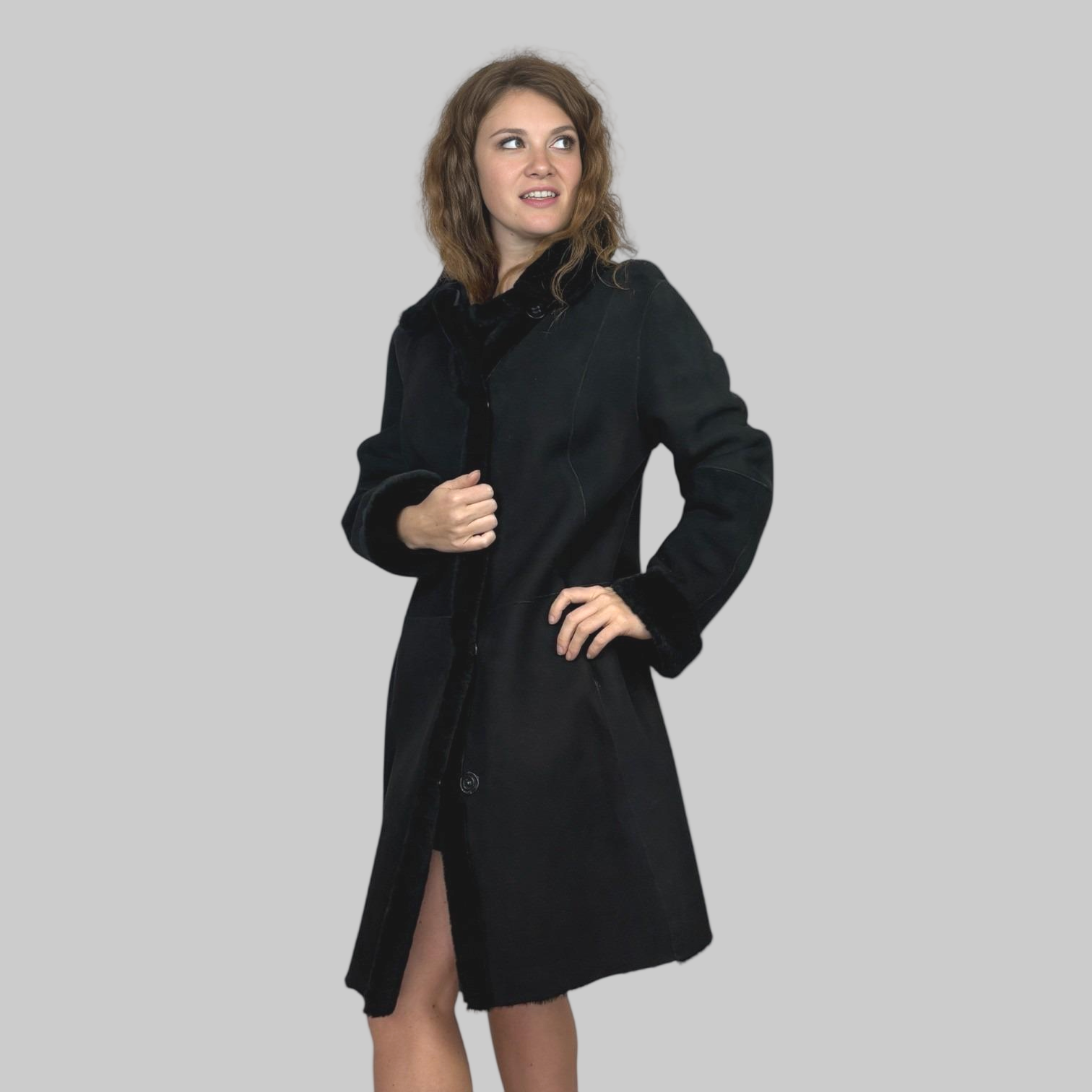 Black Jet Suede Shearling Jacket