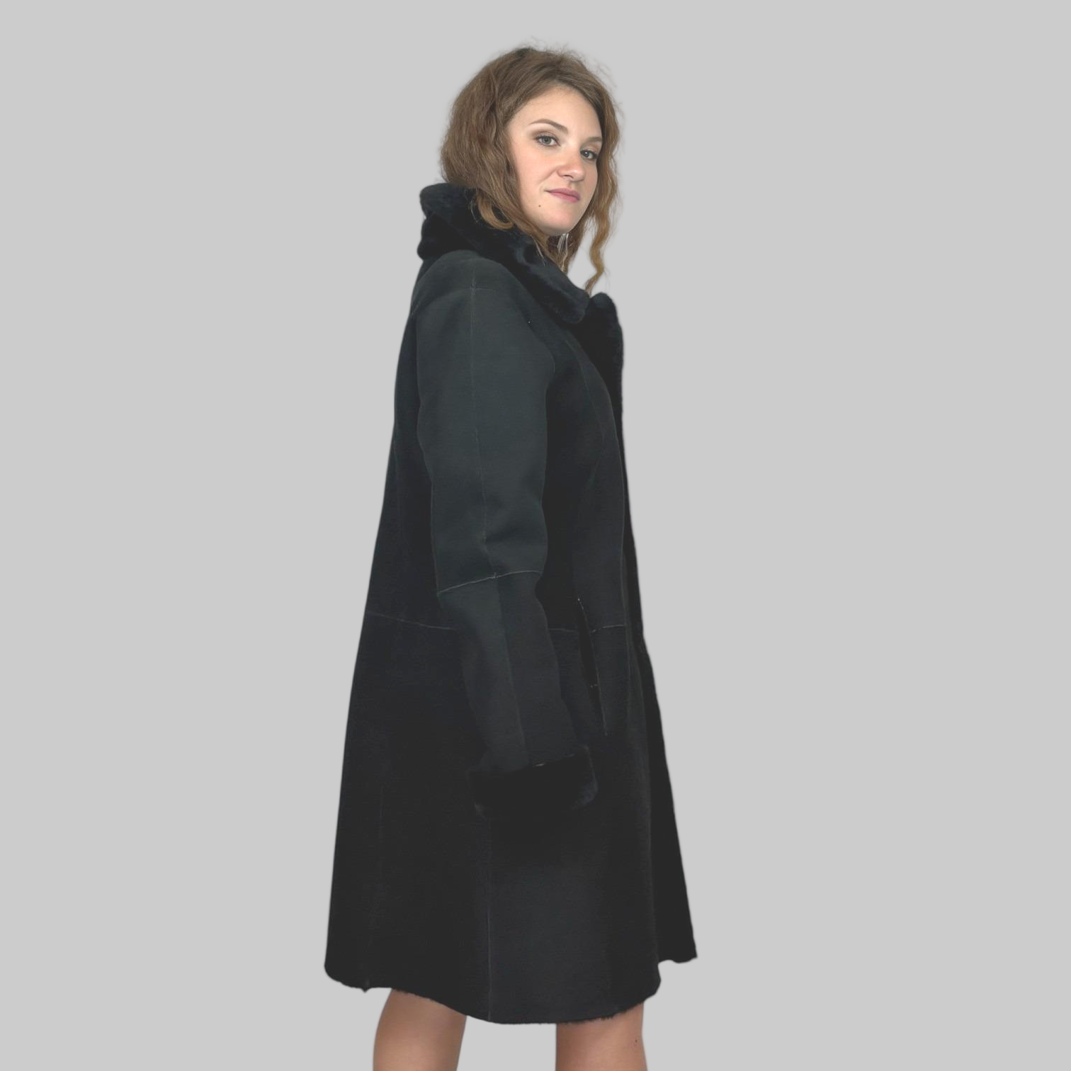 Black Jet Suede Shearling Jacket