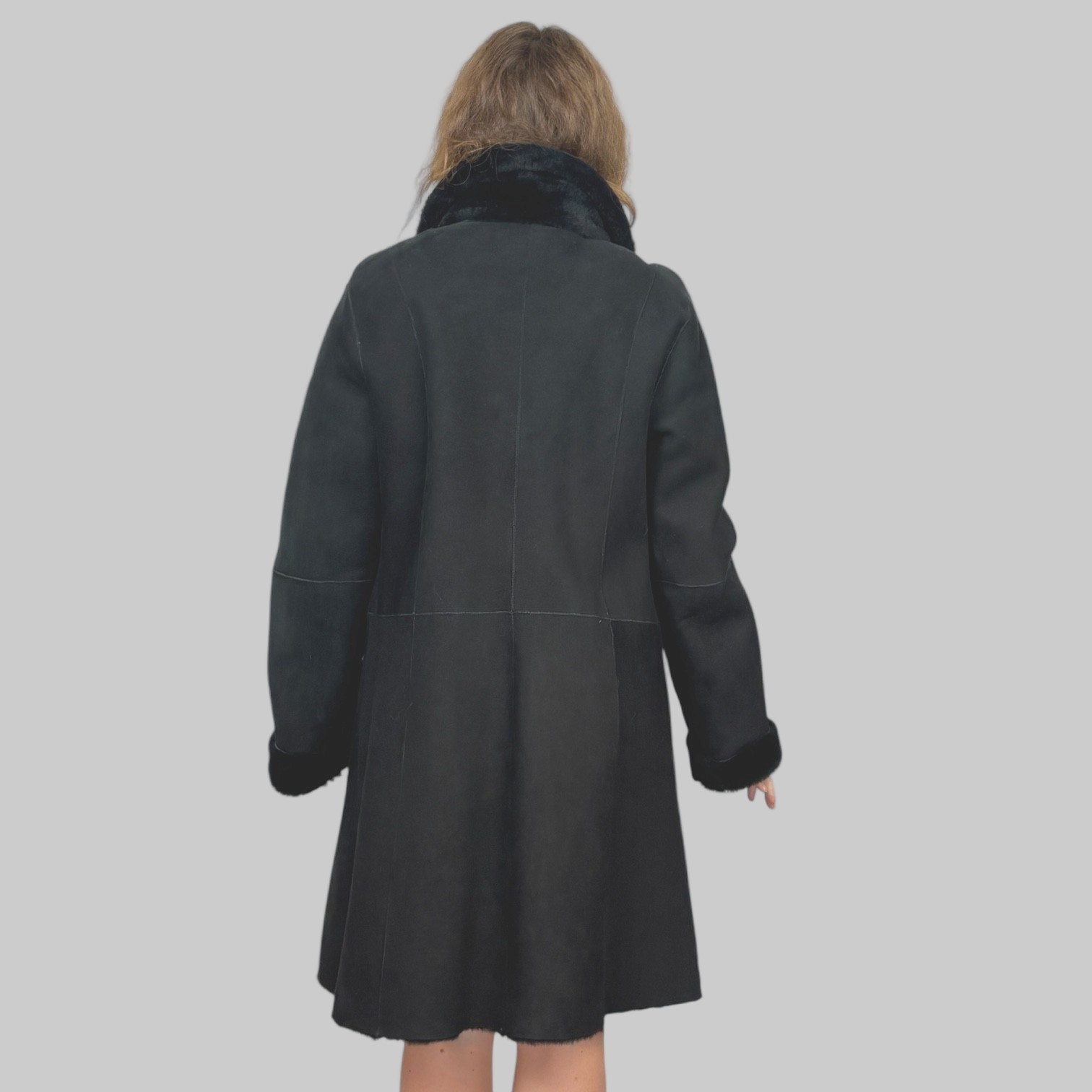 Black Jet Suede Shearling Jacket