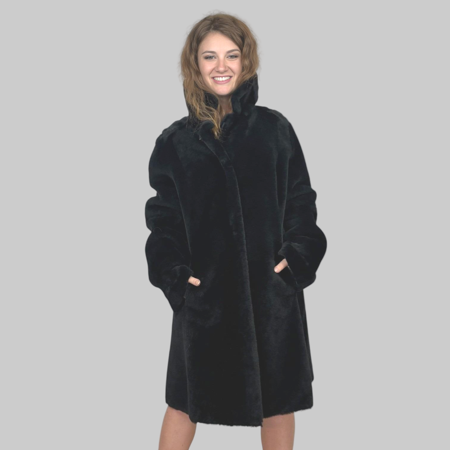 Black Jet Suede Shearling Jacket