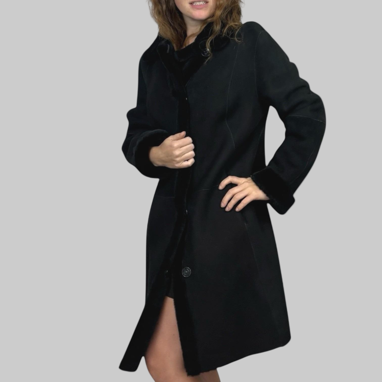 Black Jet Suede Shearling Jacket