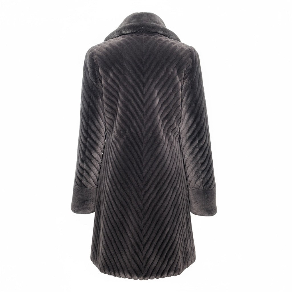 Sheared & Grooved Beaver Jacket - Reversible to Taffeta