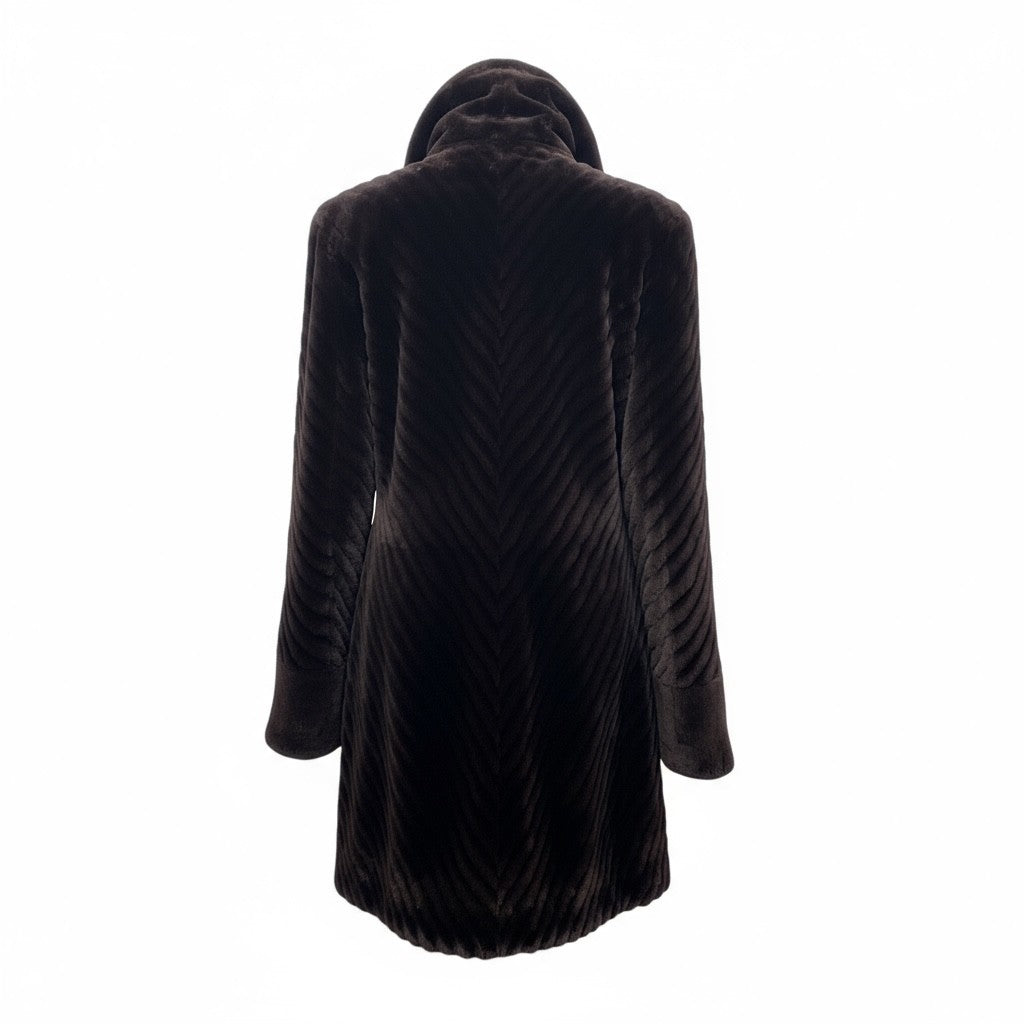 Sheared & Grooved Beaver Jacket - Reversible to Taffeta