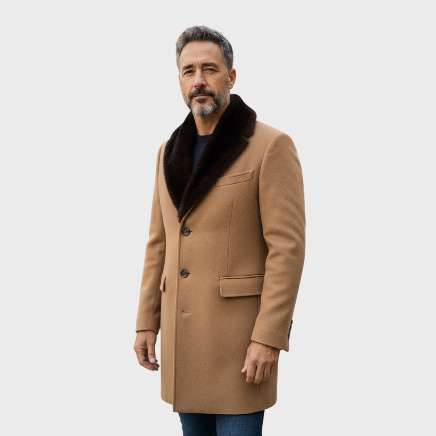 Loro Piana Superfine Wool Men's Coat - Mink Collar