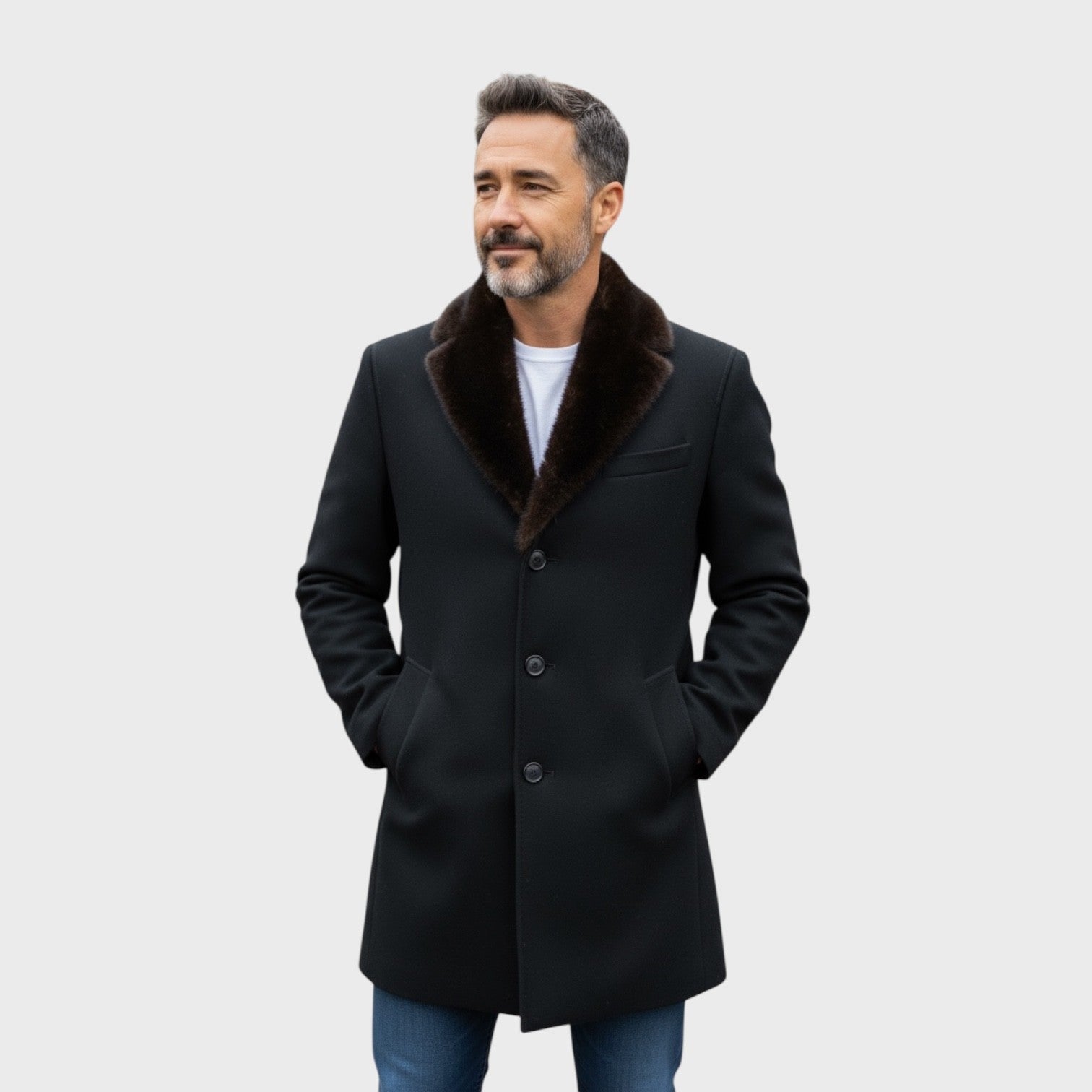 Loro Piana Superfine Wool Men's Coat - Mink Collar