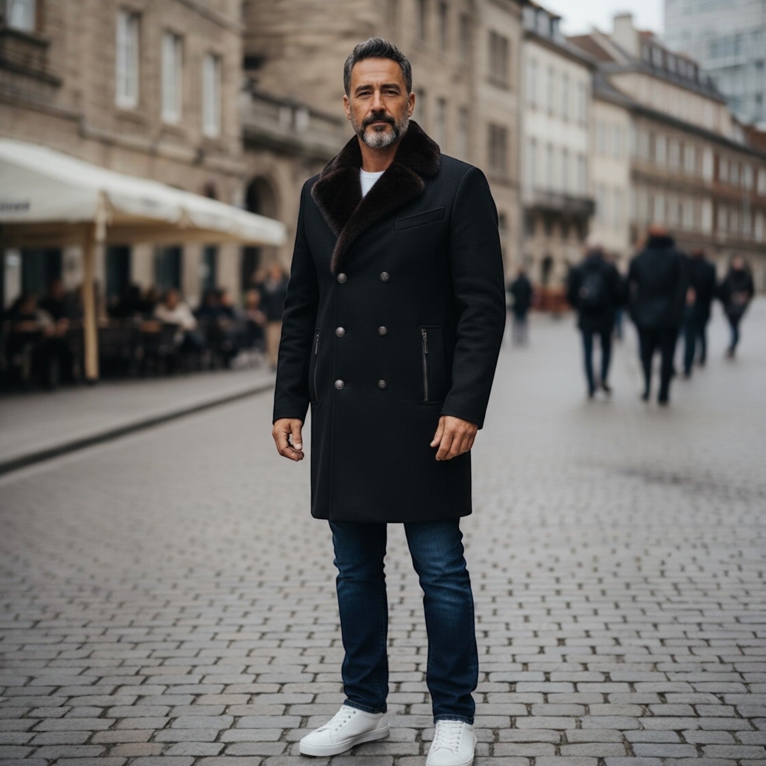 Loro Piana Superfine Wool Men's Coat - Mink Collar