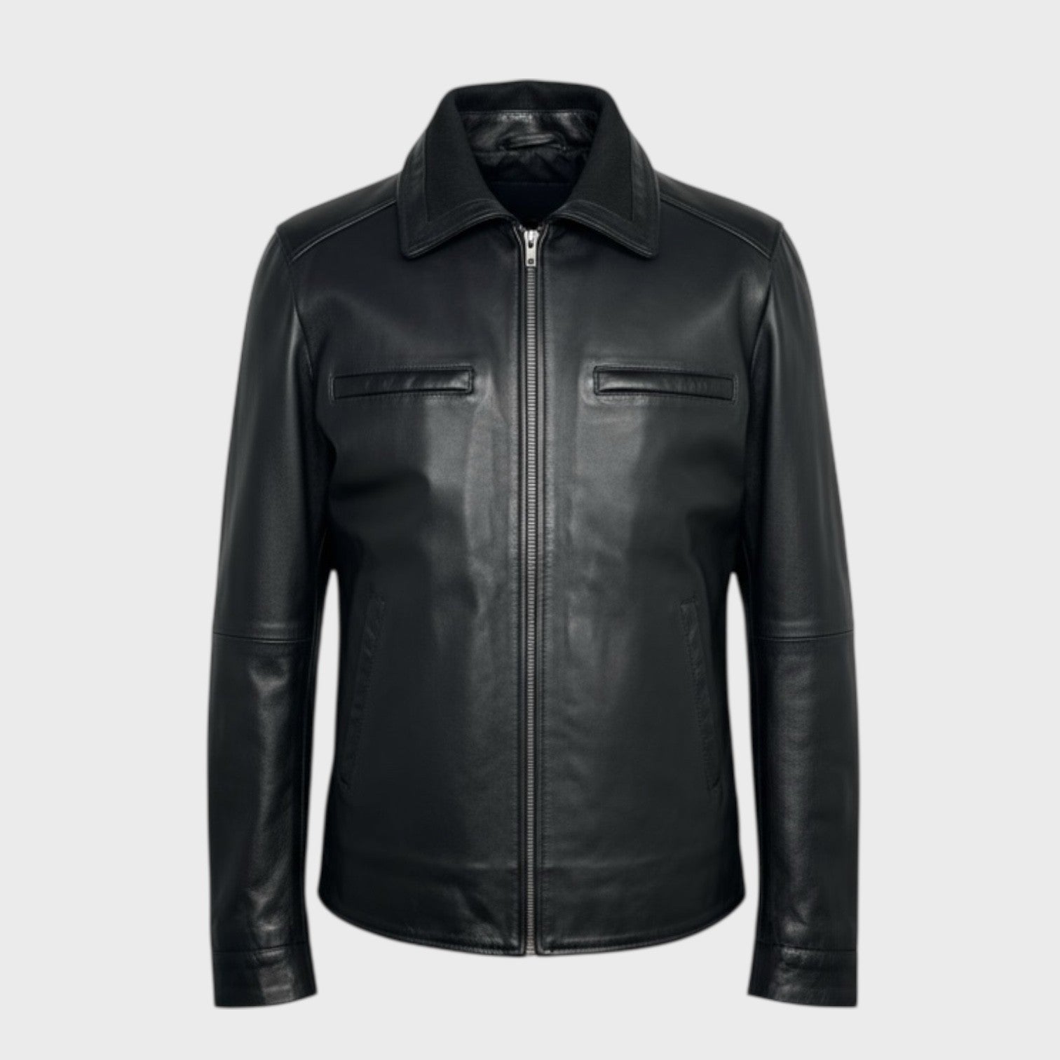 Black men's leather Jacket