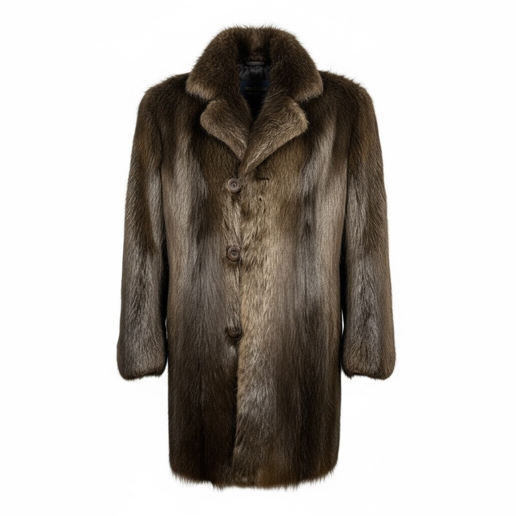 Natural Log Hair Beaver Men's 3/4 Coat