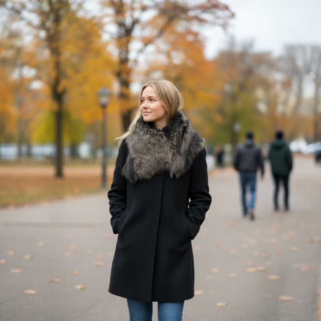Silver Fox Collar with Clip-Dark Taupe