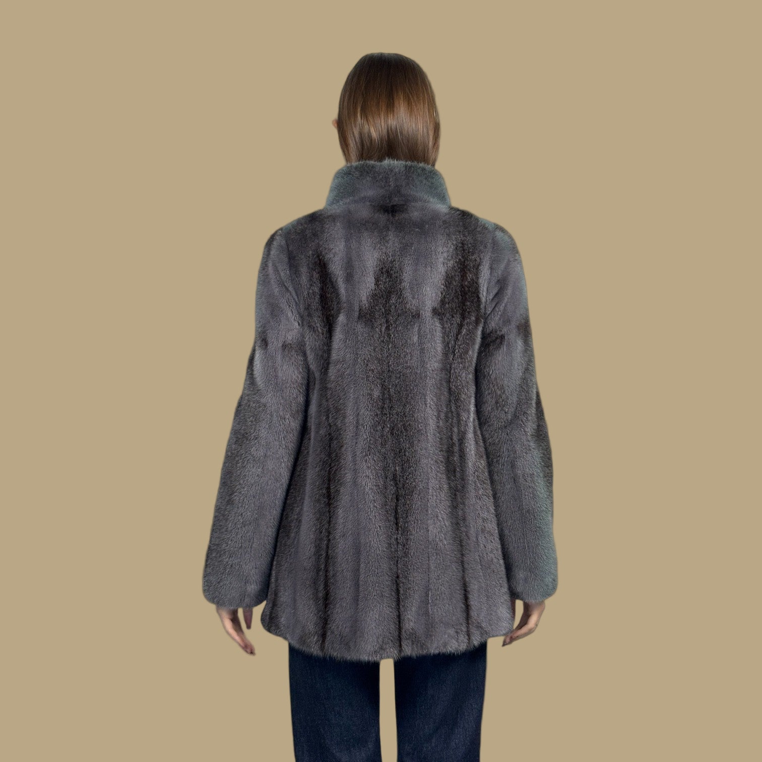 Grey Cross Mink Jacket