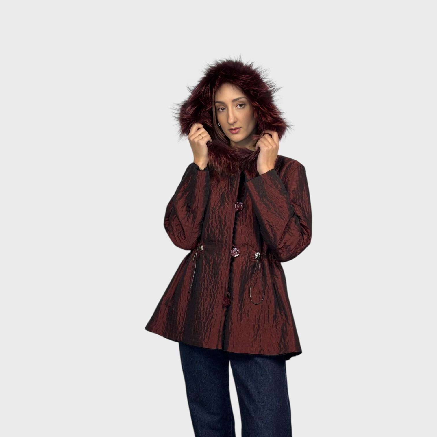 Black Dyed Sheared Beaver Reversible to Taffeta