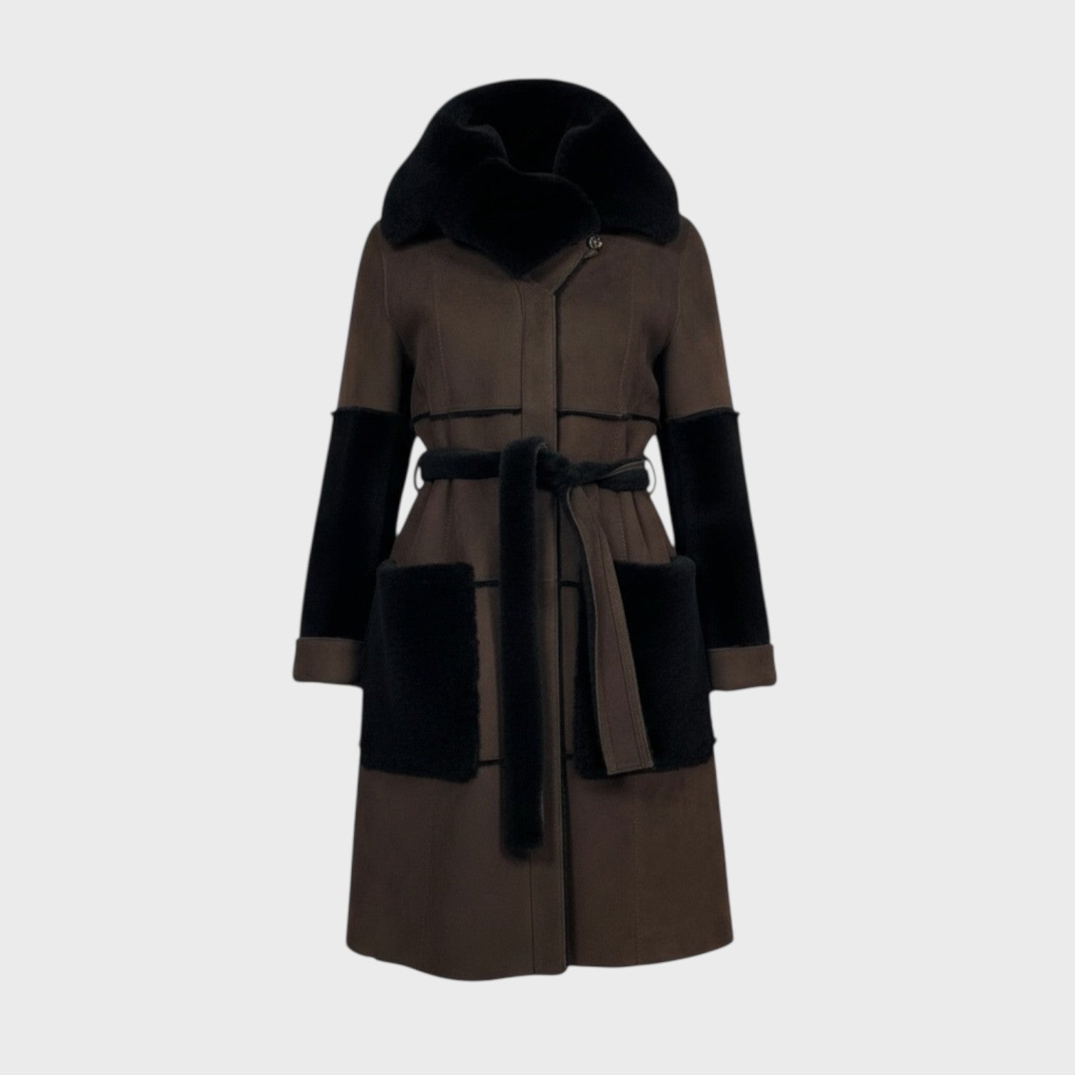Mocha Suede Shearling Jacket