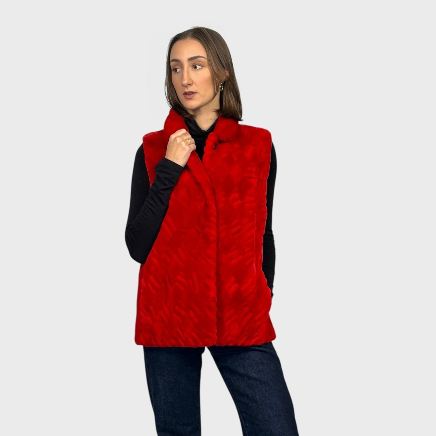 Sheared Beaver Vest - Reversible to Leather