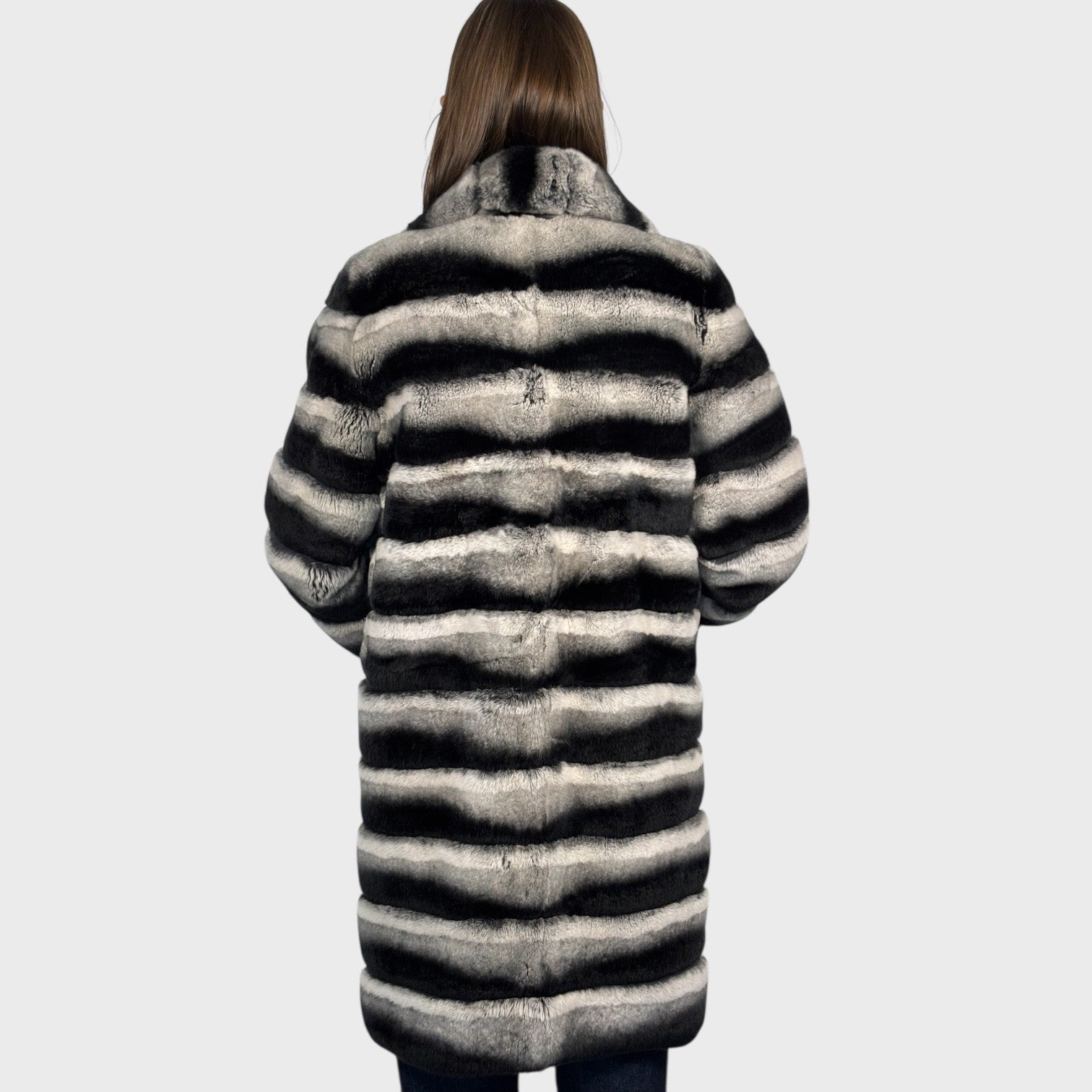 Rex Rabbit Chinchilla Shade 3/4 Jacket