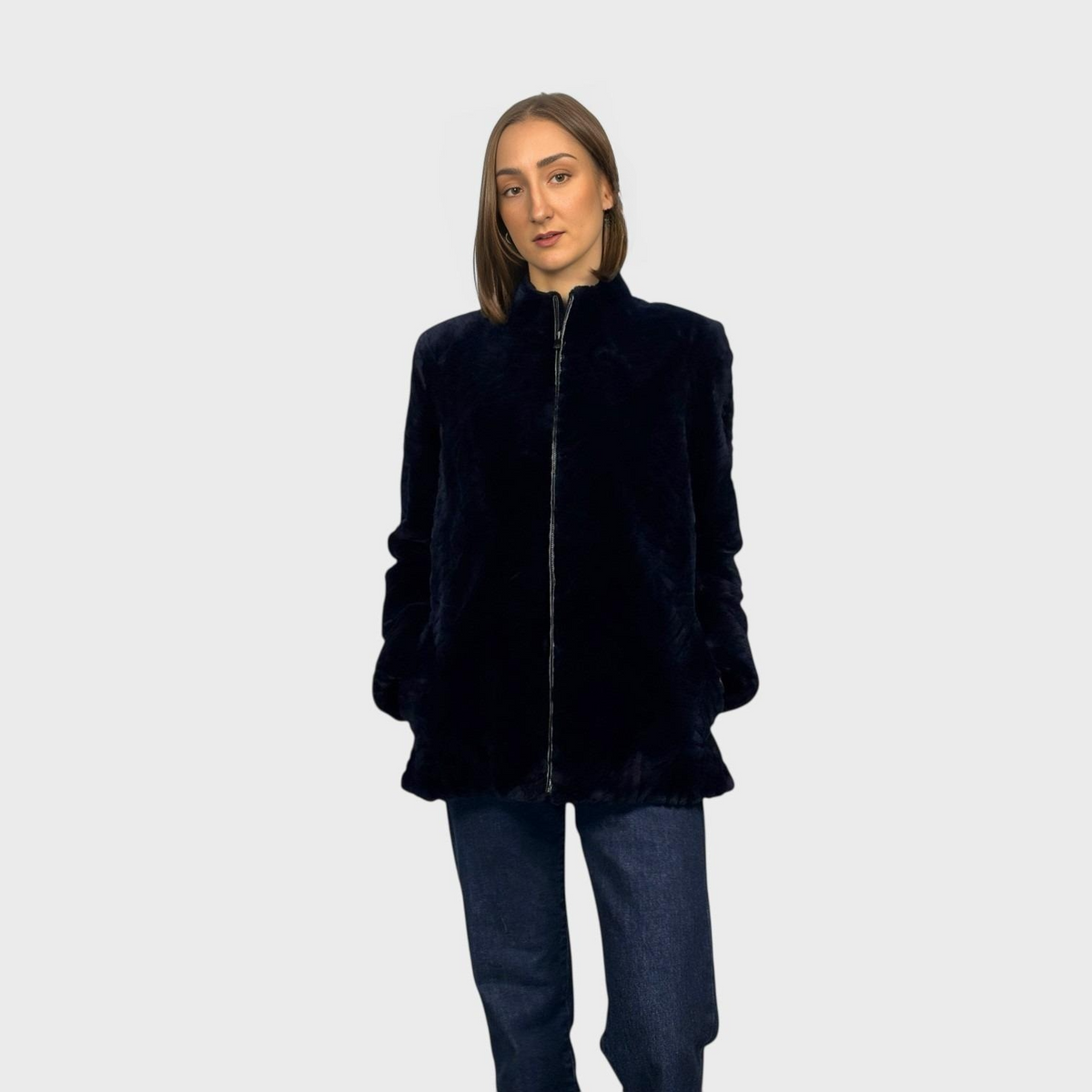 Sheared Beaver Jacket – Diamond Design