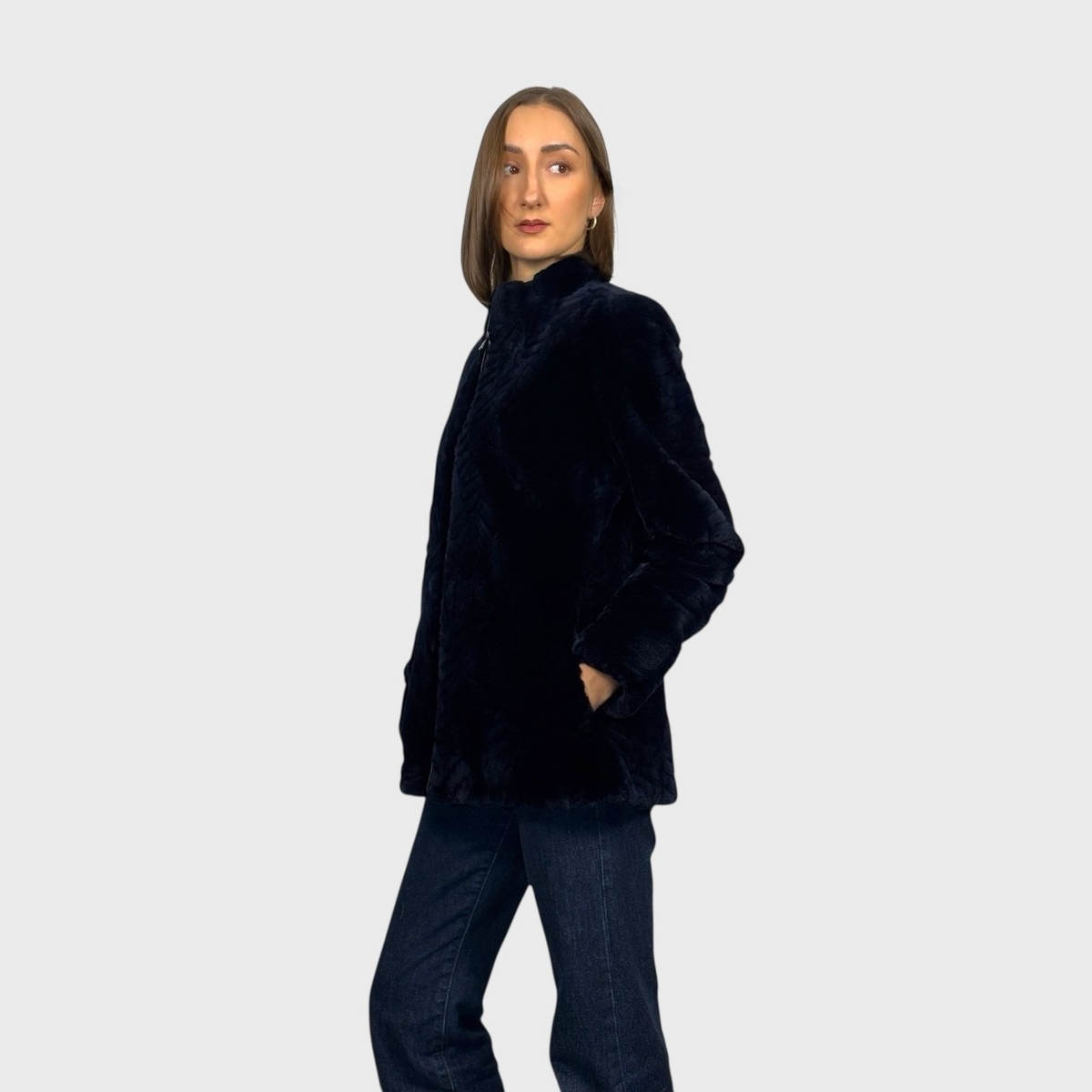 Sheared Beaver Jacket – Diamond Design