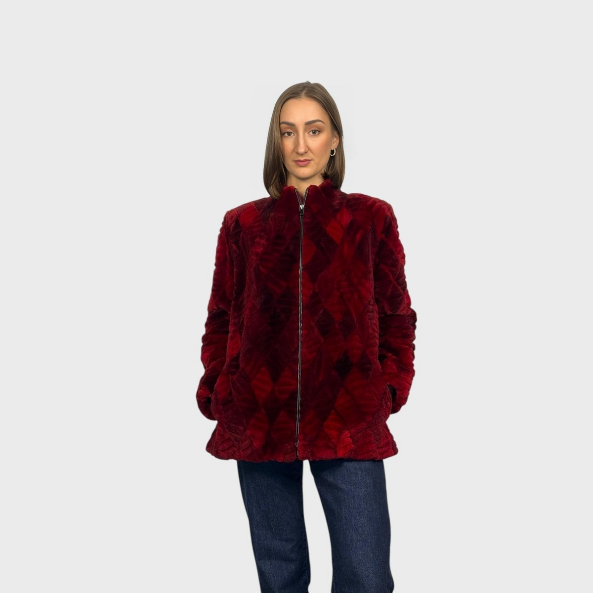 Sheared Beaver Jacket – Diamond Design