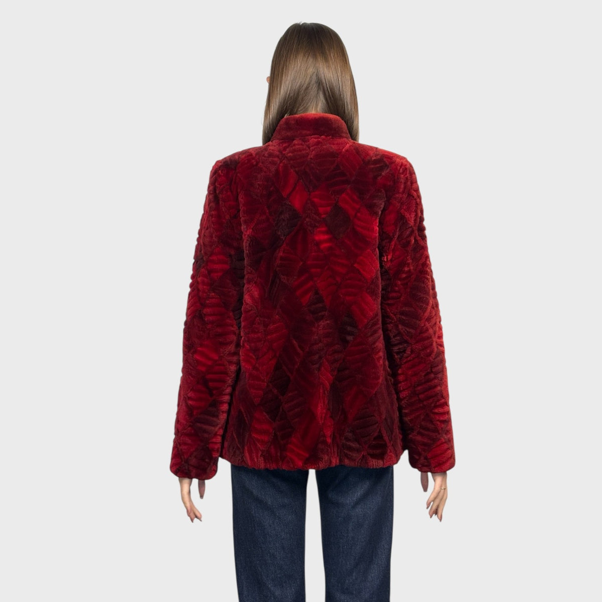 Sheared Beaver Jacket – Diamond Design