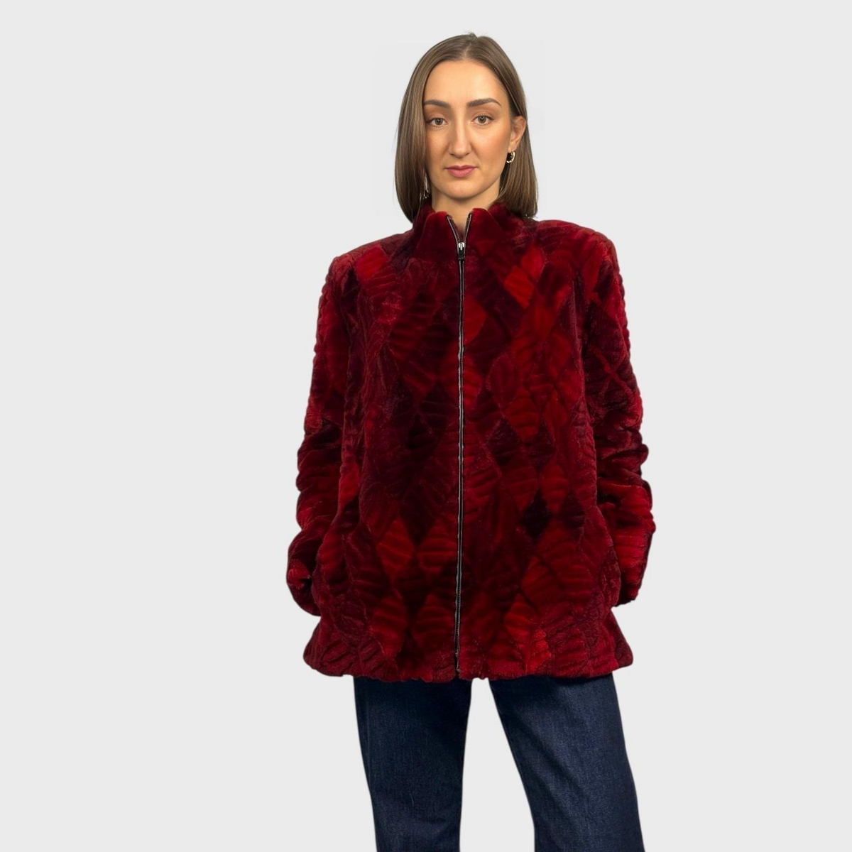 Sheared Beaver Jacket – Diamond Design