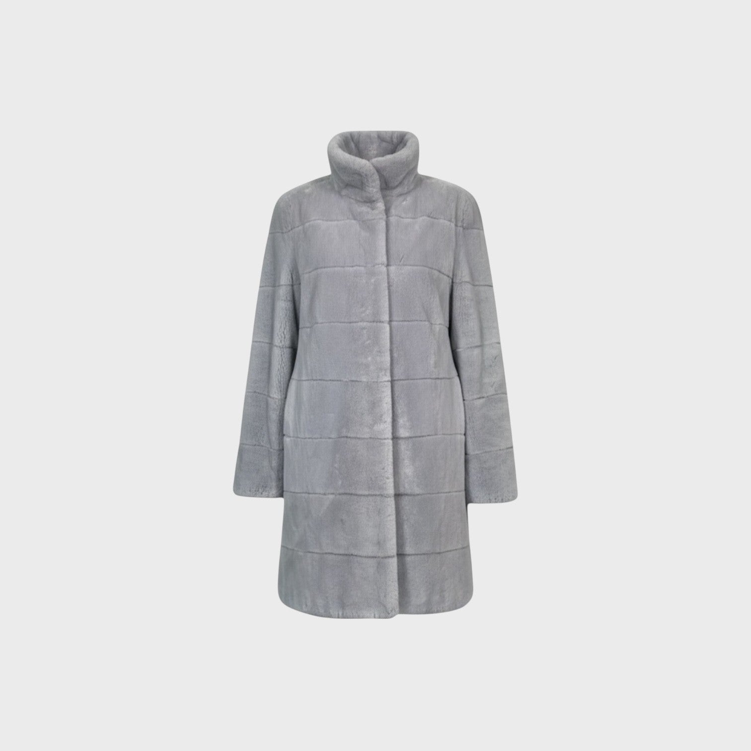 Silver Dyed Sheared Beaver Stroller - Reversible to Black TaffEta