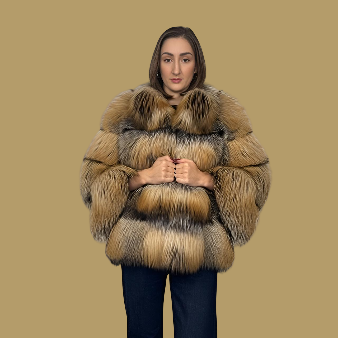 Golden Cross Horizontal Fox Jacket