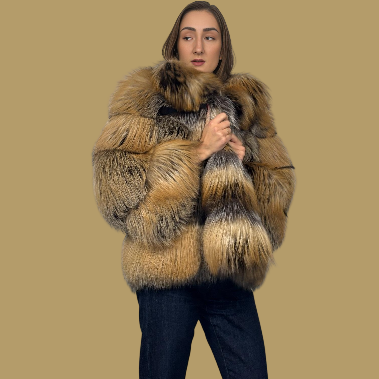 Golden Cross Horizontal Fox Jacket