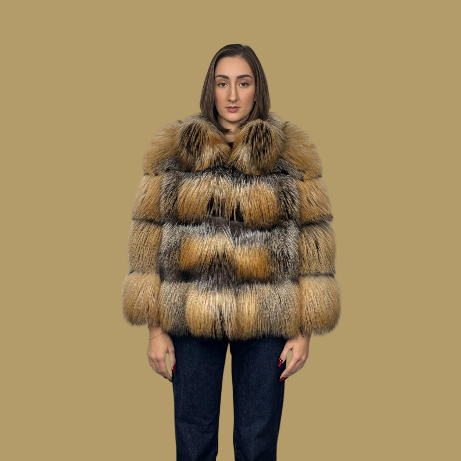 Golden Cross Horizontal Fox Jacket