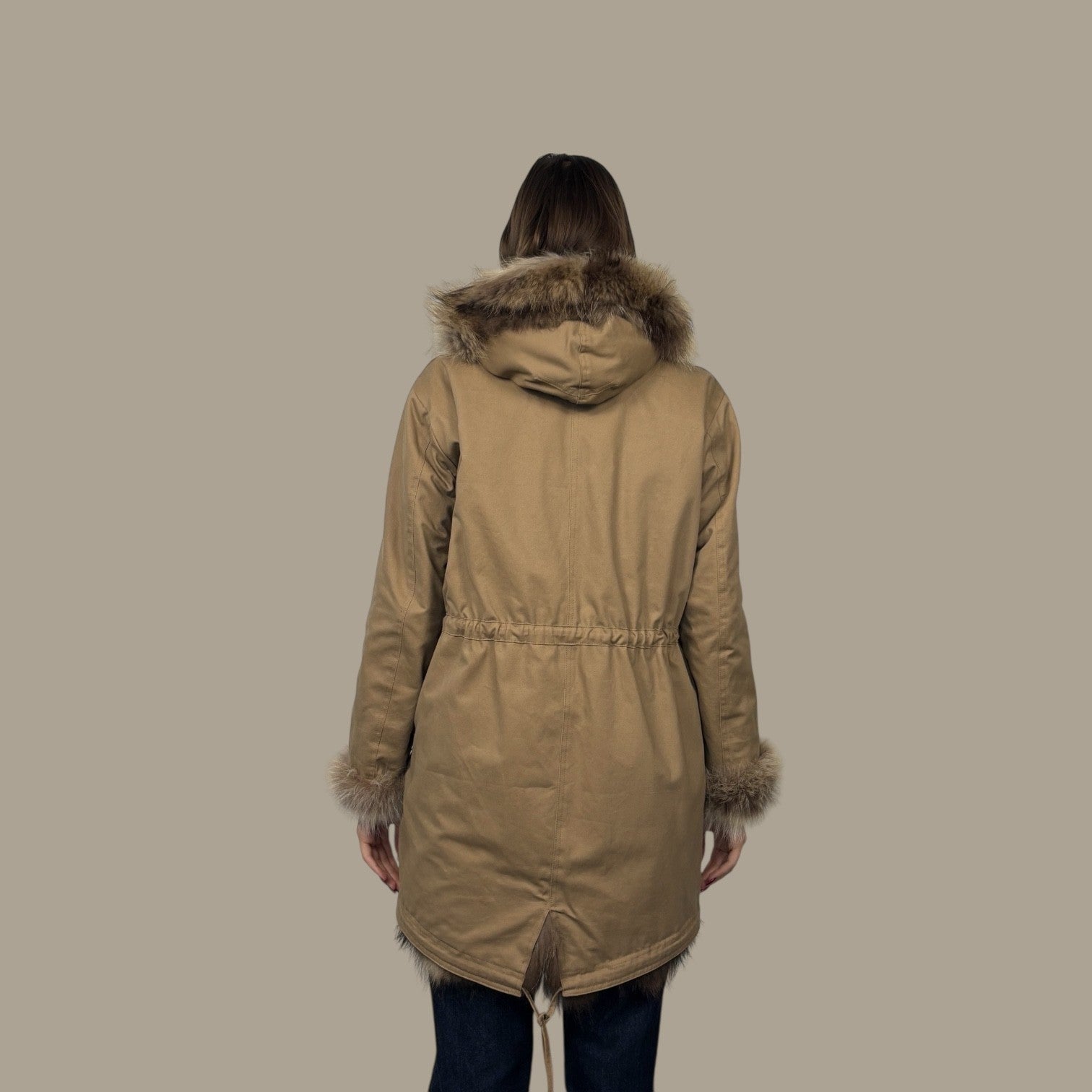 Canvas Zip Fronts Hooded Jacket Lined with Finnraccoon