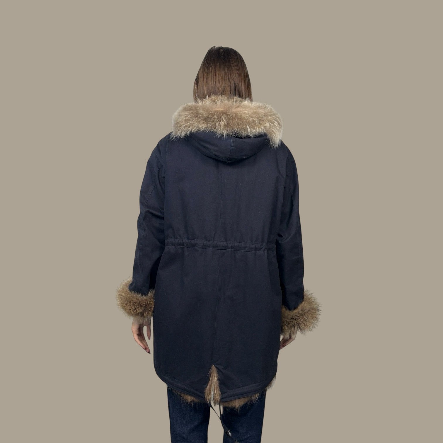 Canvas Zip Fronts Hooded Jacket Lined with Finnraccoon