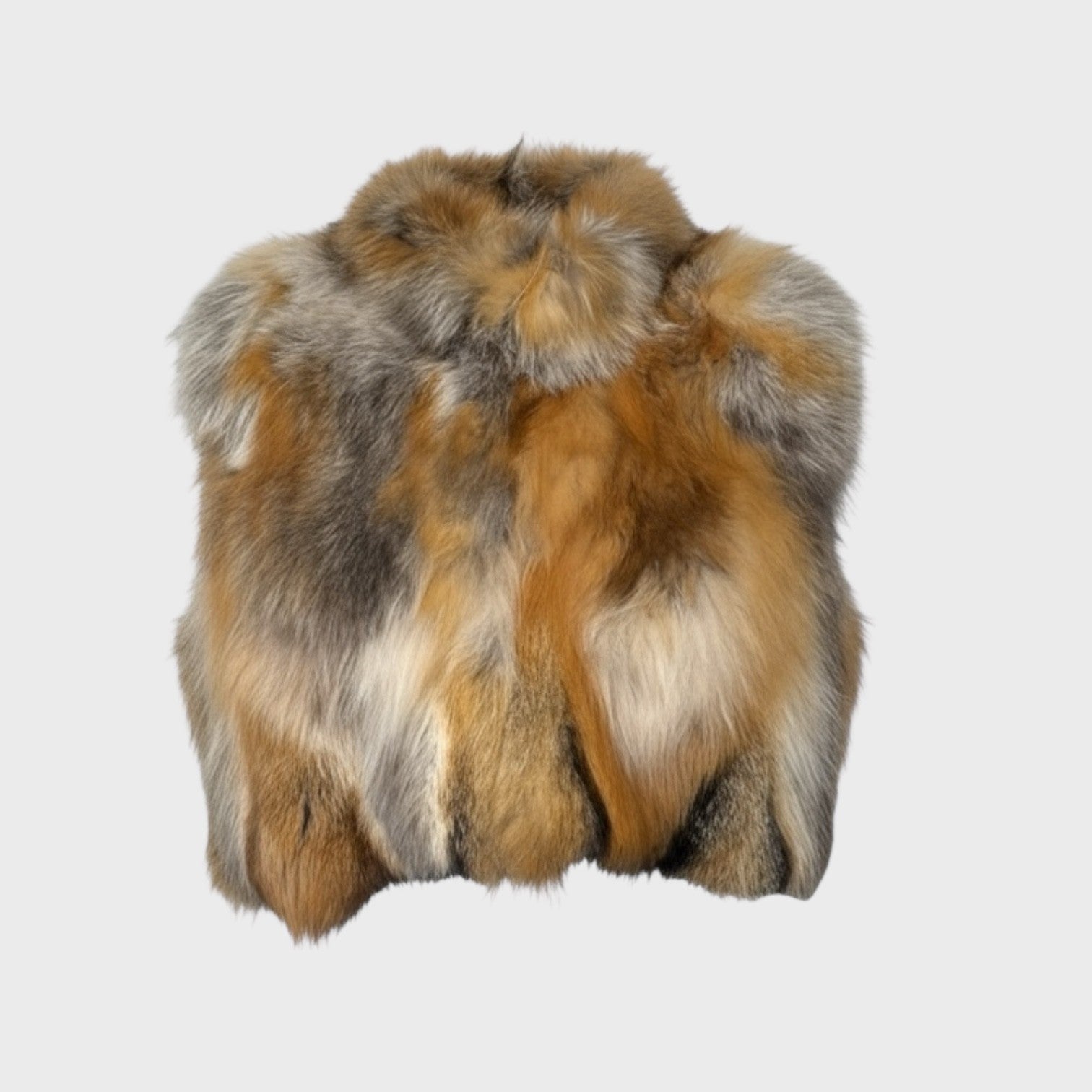 Natural Red Fox Patch Work Short Vest