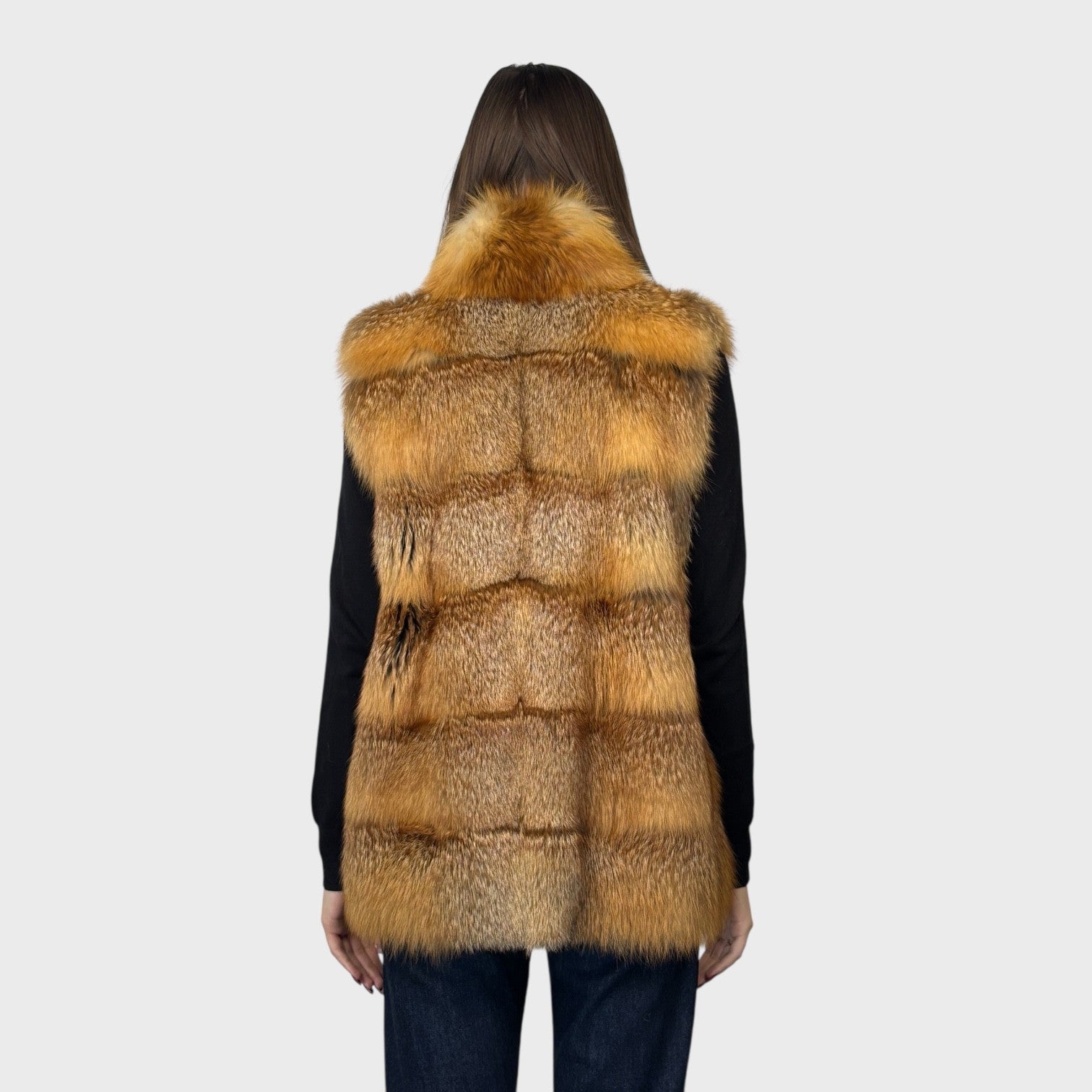 Natural Canadian Red Fox Horizontal Vest