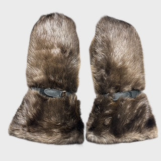 Outdoor  Long Mittens Natural Beaver