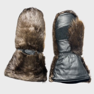 Outdoor  Long Mittens Natural Beaver