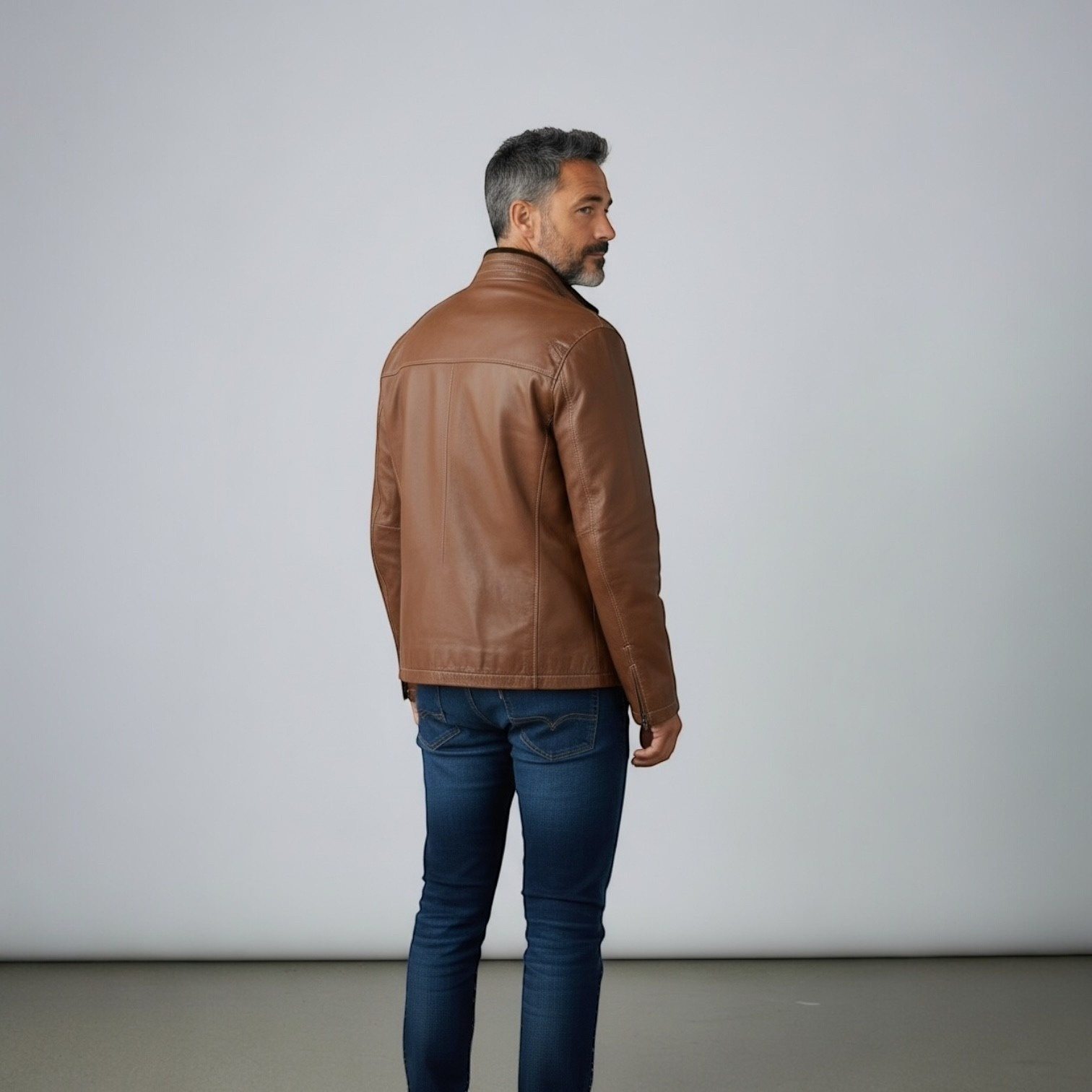 Men's Brown Sheared Mink Jacket - Reversible to Deer Skin Leather