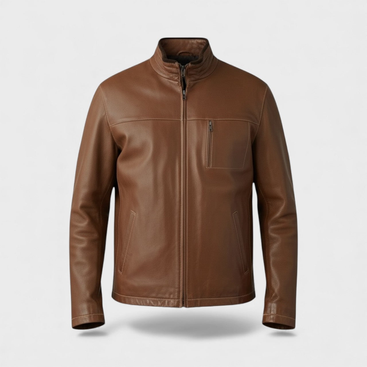 Men's Brown Sheared Mink Jacket - Reversible to Deer Skin Leather