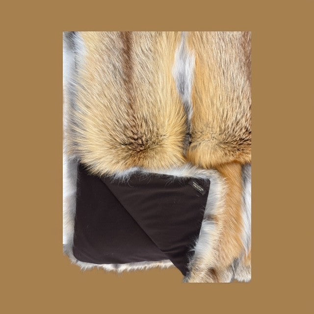 Natural Canadian Red Fox Throw