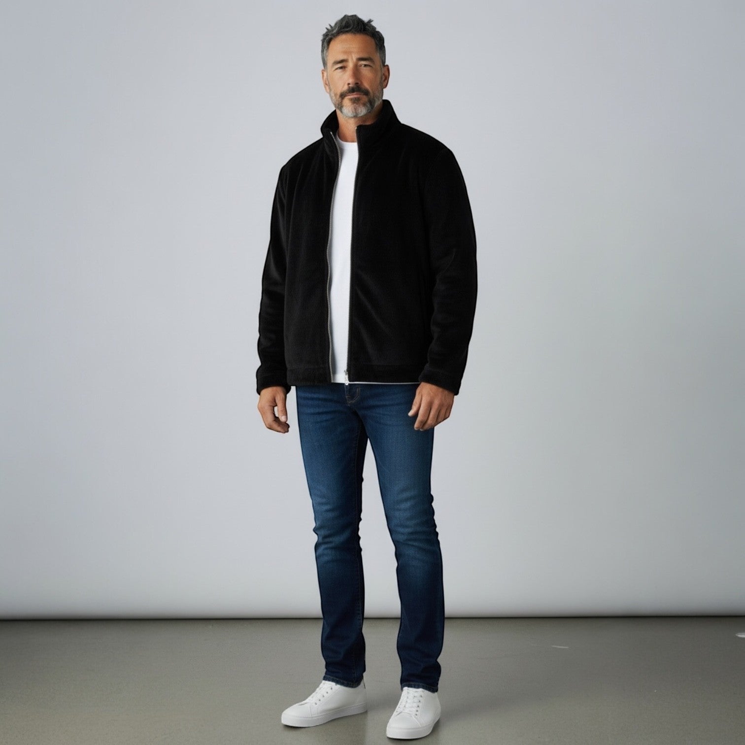 Men/s Black Sheared Mink Jacket - Reversible to Leather