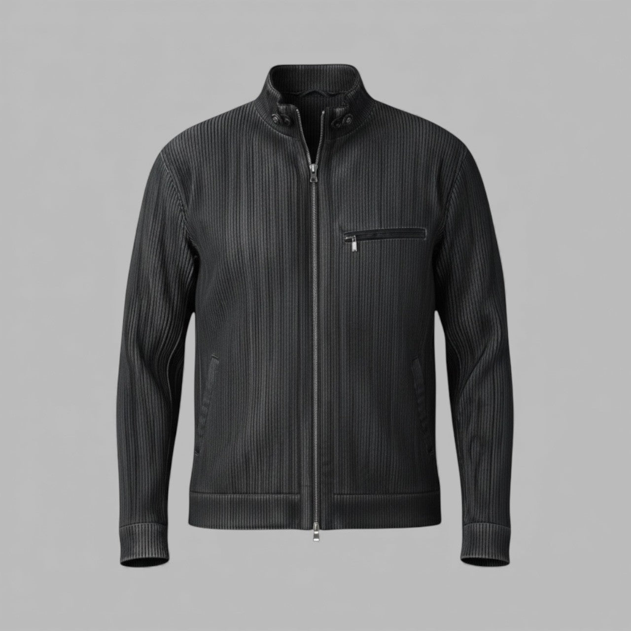 Men/s Black Sheared Mink Jacket - Reversible to Leather