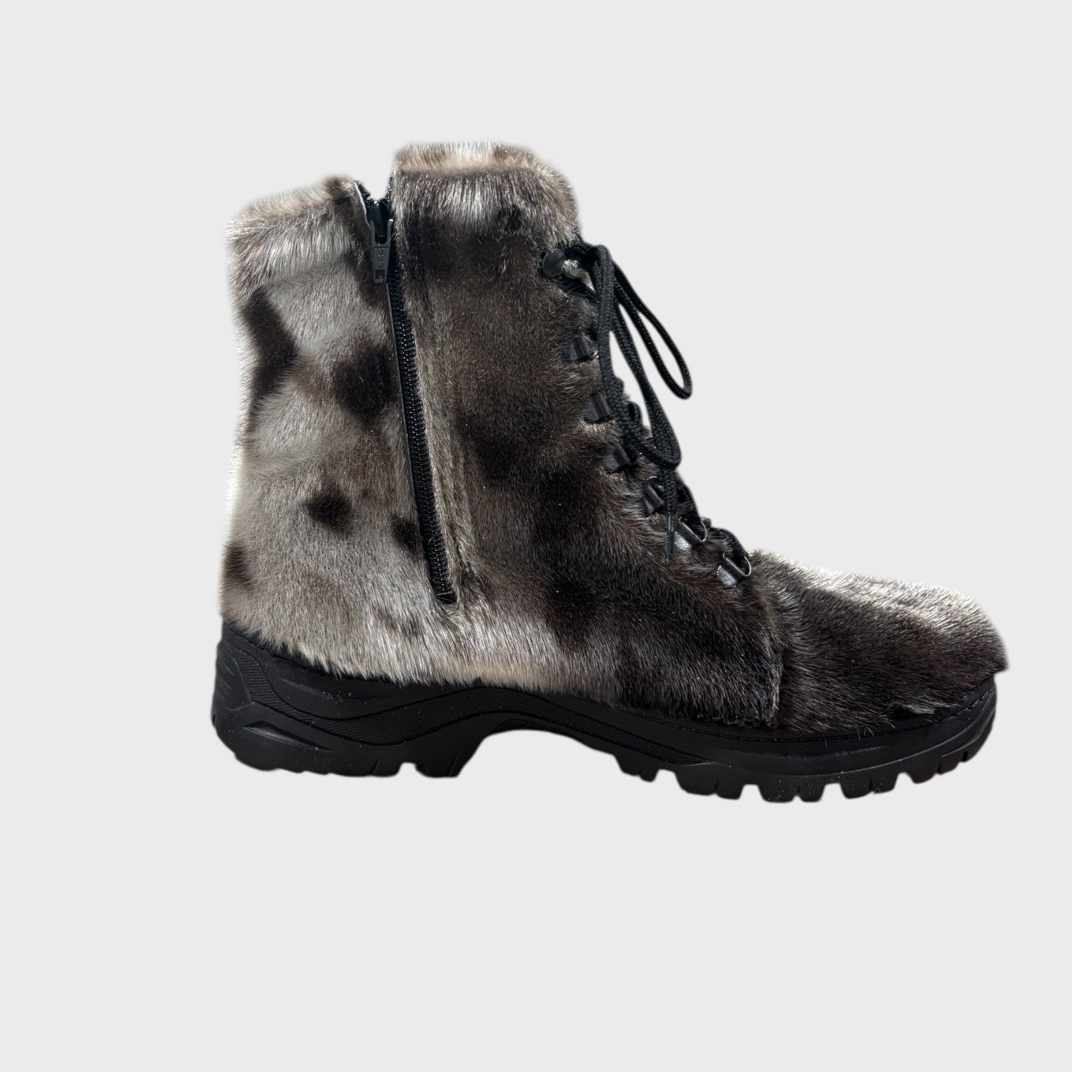 Men's Natural Seal Fur Boots - Traction Sole