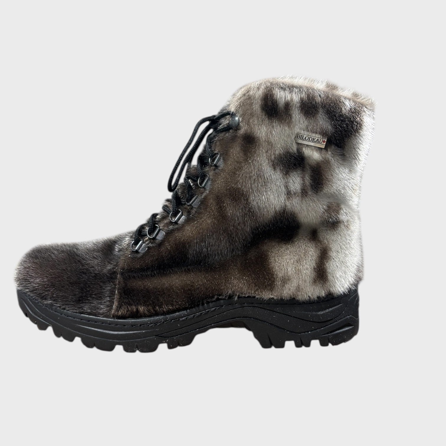 Men's Natural Seal Fur Boots - Traction Sole