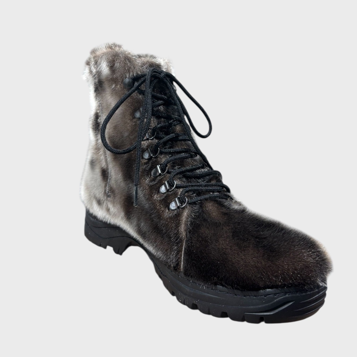 Men's Natural Seal Fur Boots - Traction Sole