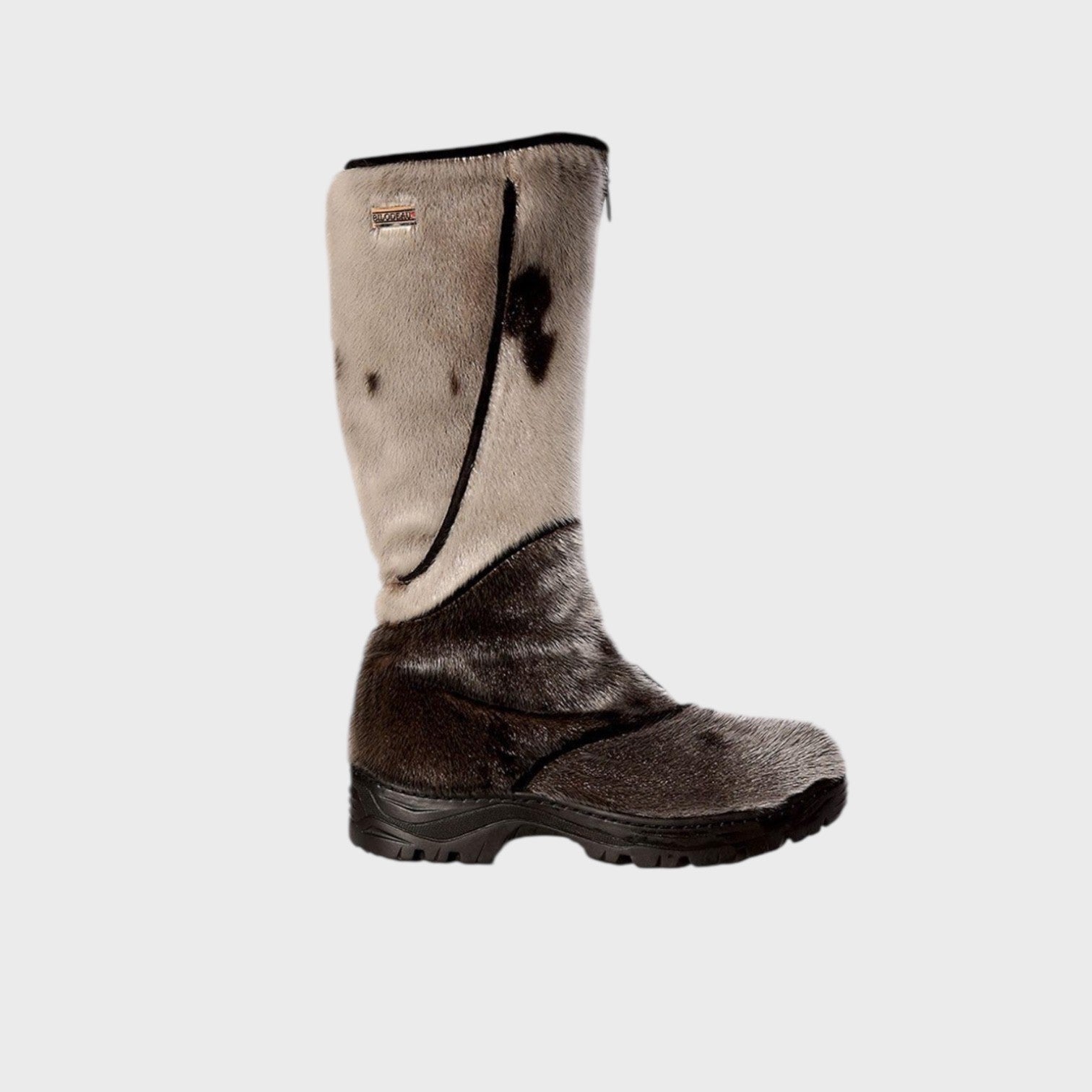 Women's Natural Seal Fur Boots - Traction Sole