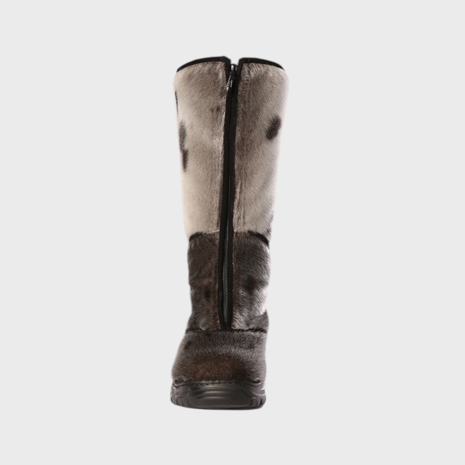Women's Natural Seal Fur Boots - Traction Sole